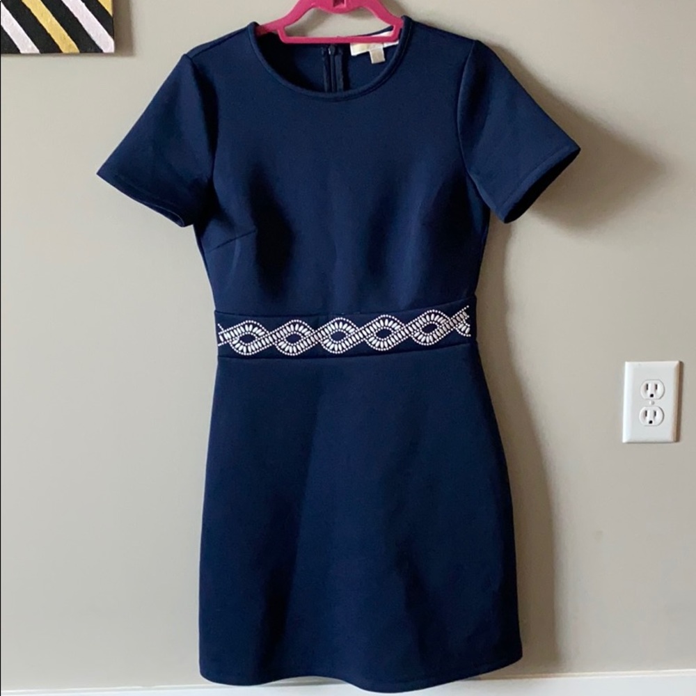 Navy Michael Kors dress with belt detail
